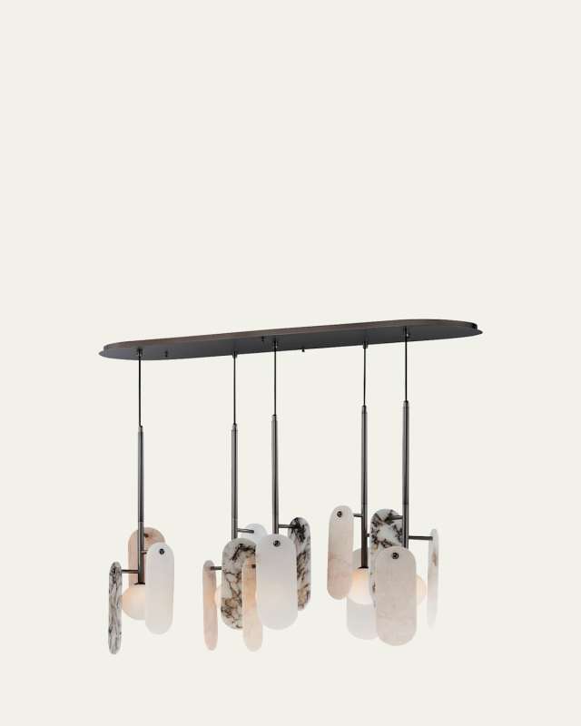 X Nina Magon Megalith 5-Light Stone Pendant Light