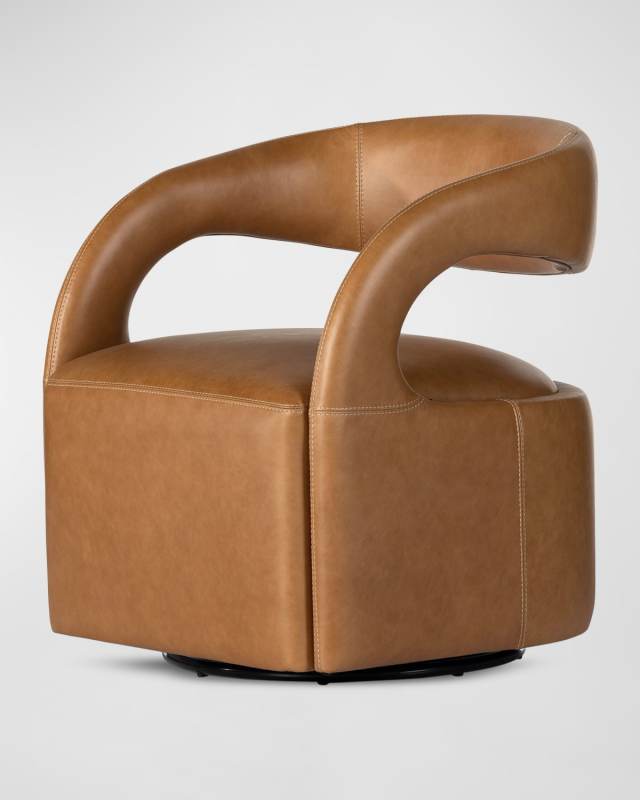 Hawkins Leather Swivel Chair