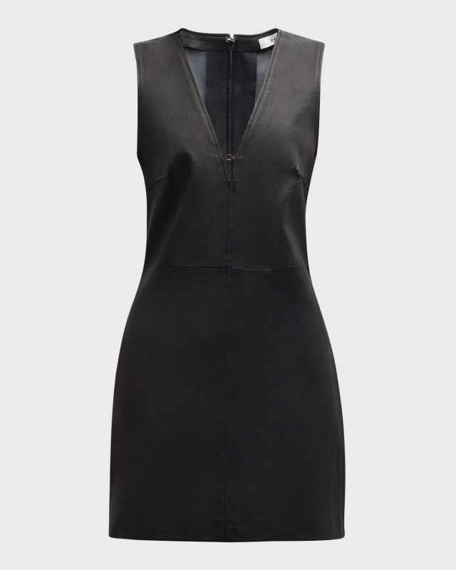 Leather Keyhole Mini Dress