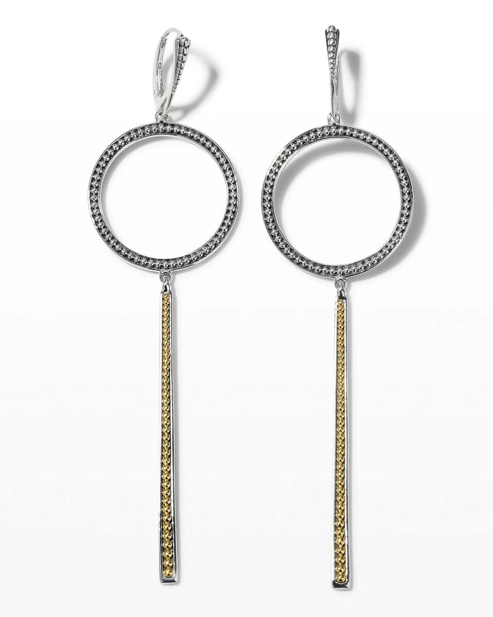 Enso Circle & Linear Drop Earrings