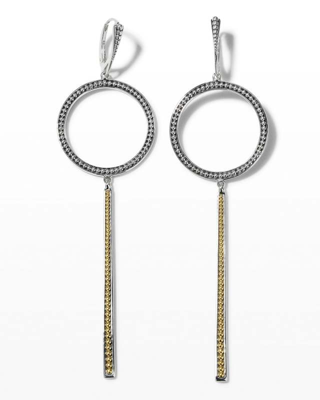 Enso Circle & Linear Drop Earrings