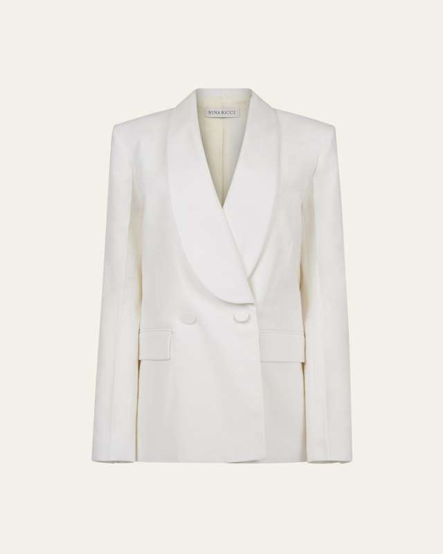 Double-Breasted Shawl Collar Blazer
