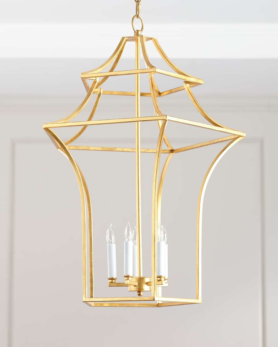 Claudia Gold Leaf Pagoda Chandelier