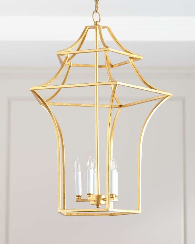 Claudia Gold Leaf Pagoda Chandelier
