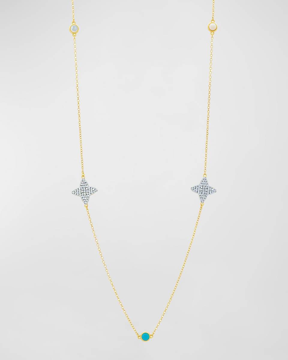 Coastal Clover Multi-Stone Station Necklace