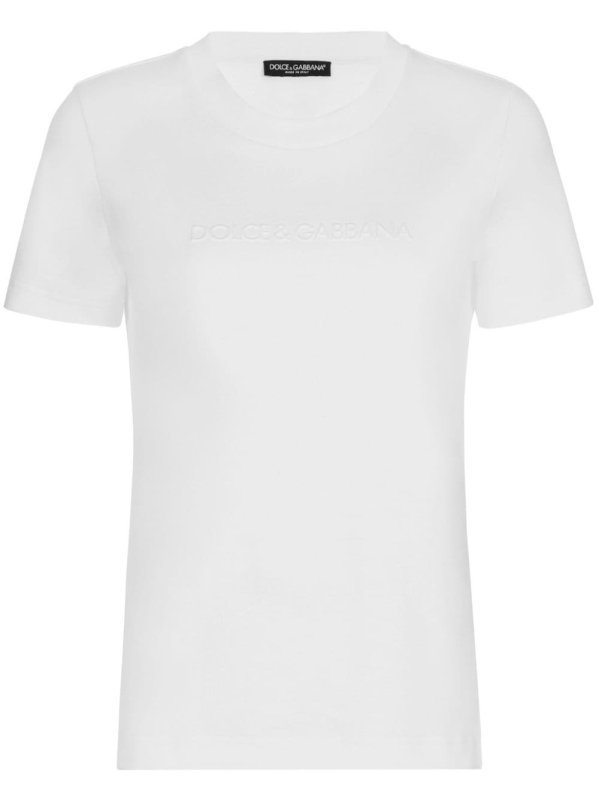 logo-embossed cotton T-shirt