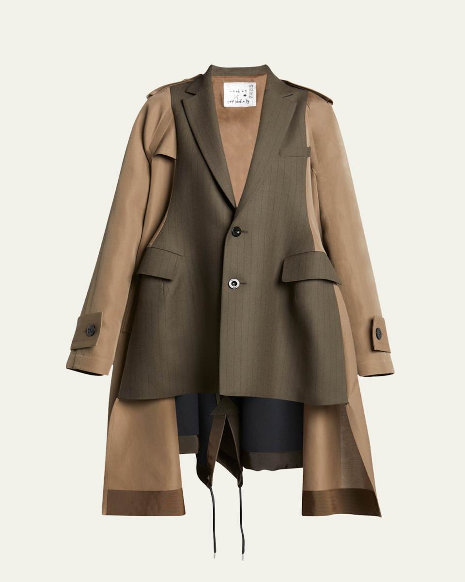 Layered Blazer High-Low Trench Jacket