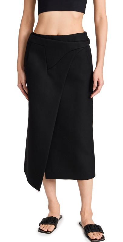 WARDROBE. NYC Wrap Skirt Midi Black