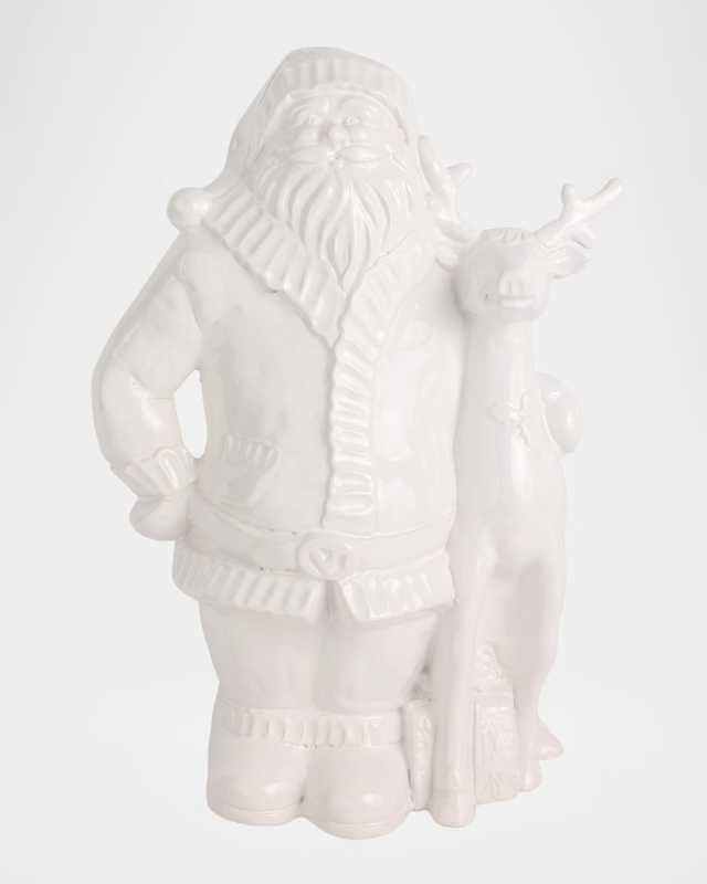Pietra Natale Figural Santa with Deer Christmas Decor