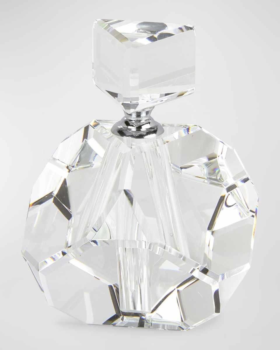 Clear Crystal Faceted Diamond Cut Perfume Bottle