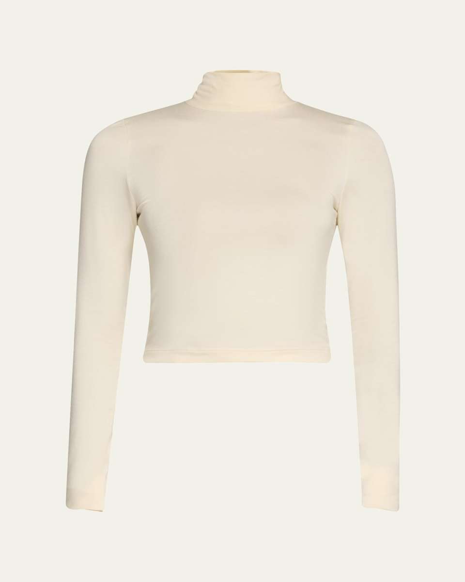 Cropped Fitted Turtleneck Top