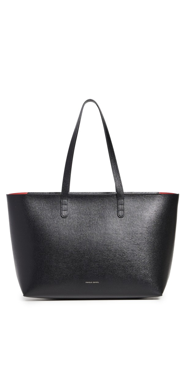 Mansur Gavriel Small Zip Tote Black/Flamma
