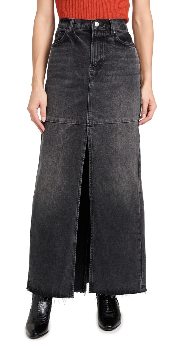 Reformation Tazz Maxi Denim Skirt Liman