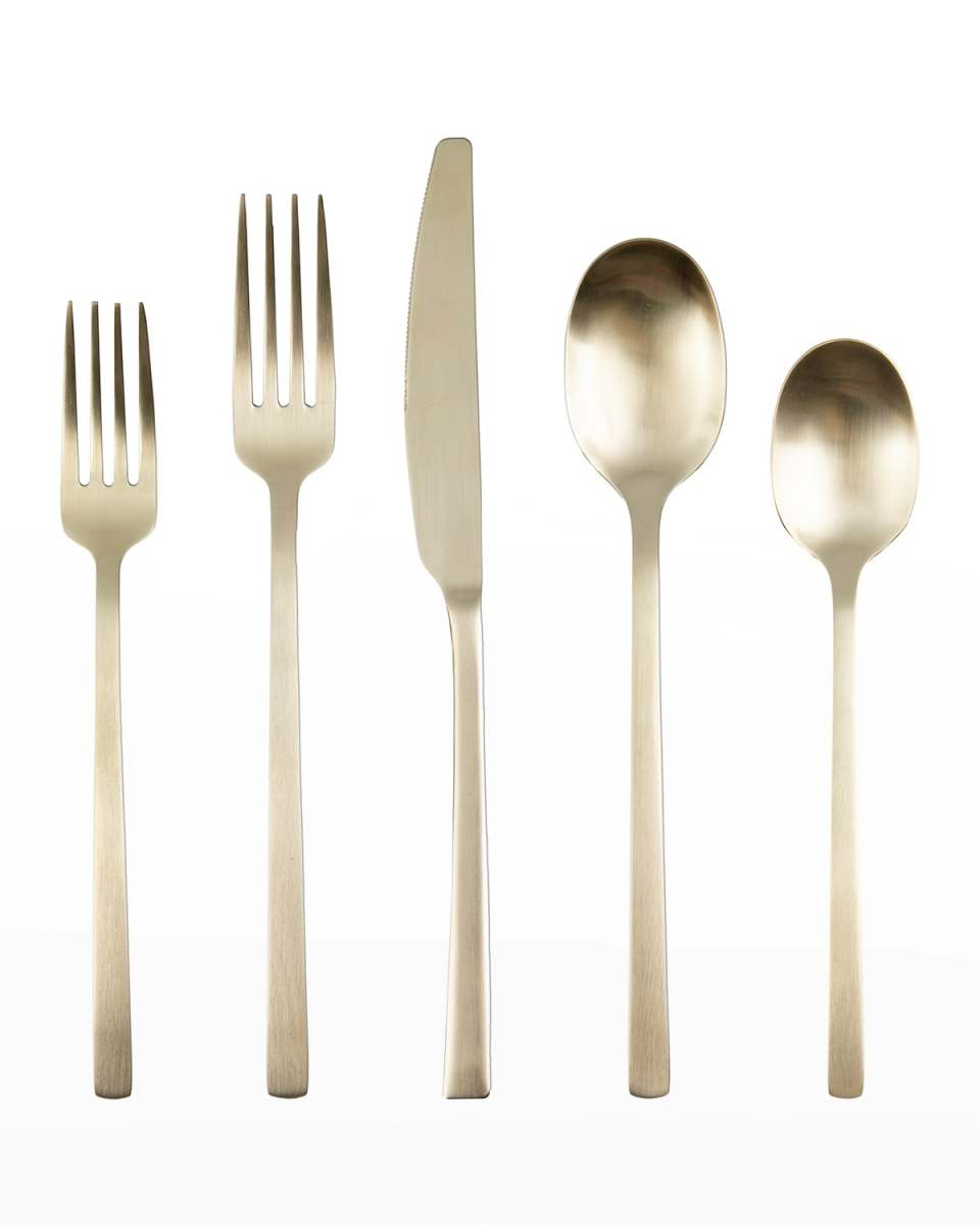 Beacon Champagne Satin 20-Piece Flatware Set