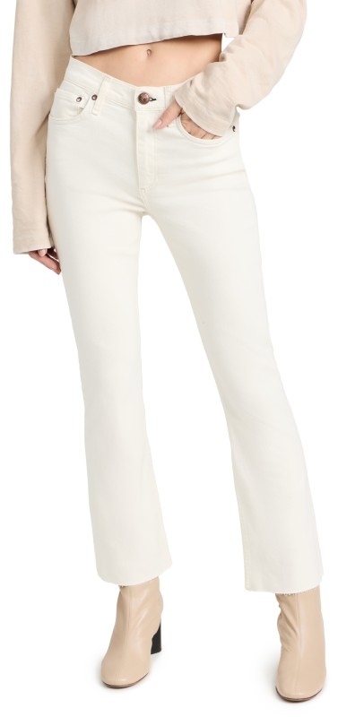 rag & bone Peyton Ankle Bootcut Jeans Ecru