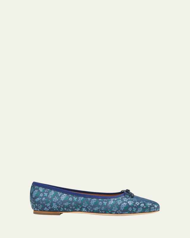 x Tabitha Simmons Misty Floral Jacquard Ballerina Flats