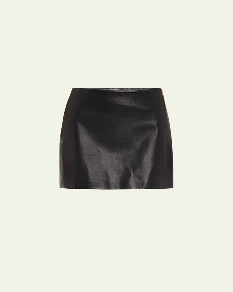 Agda Recycled Leather Mini Skirt