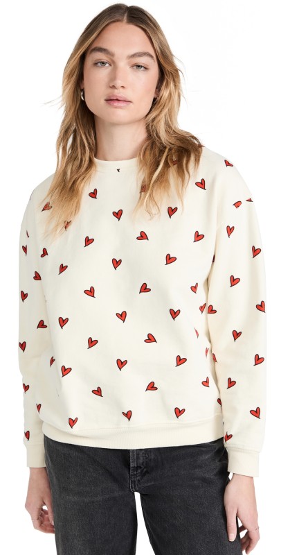 KULE The Oversized Heart Sweatshirt Cream