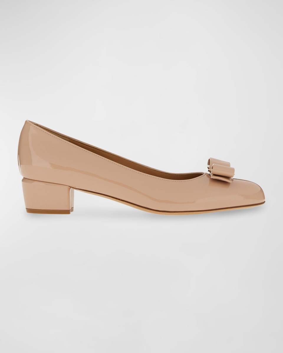 Vara Bow Leather Low Pumps