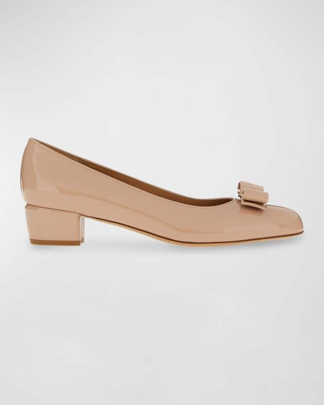 Vara Bow Leather Low Pumps