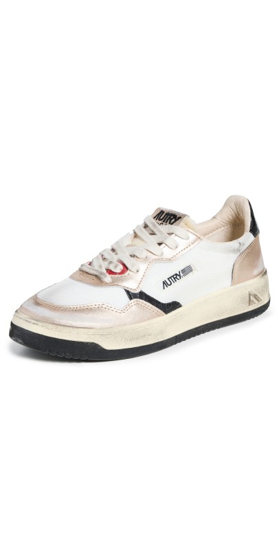 Autry Super Vintage Low Top Sneakers Mesh/Suede White/Gold