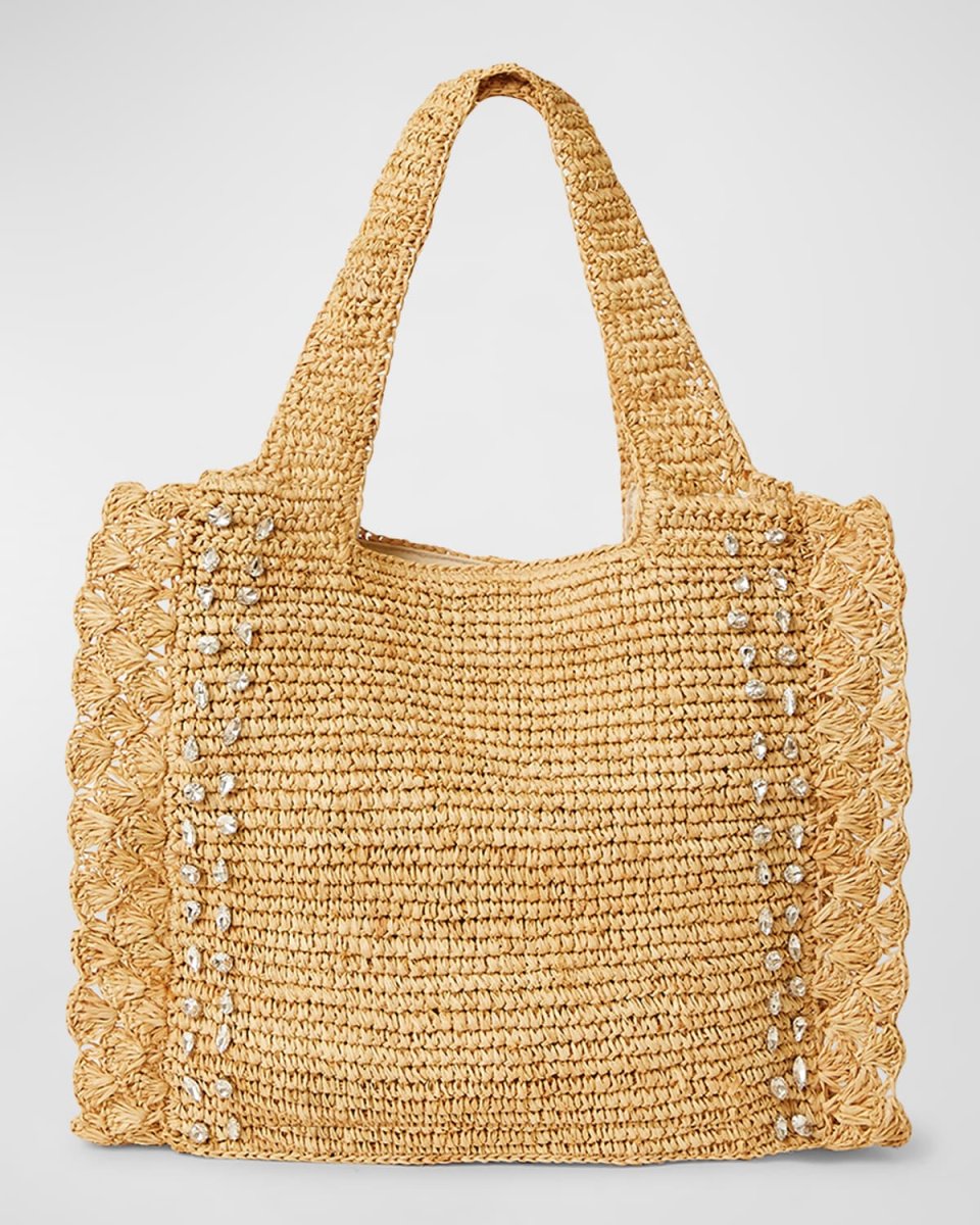 Bardo Crystal Straw Tote Bag