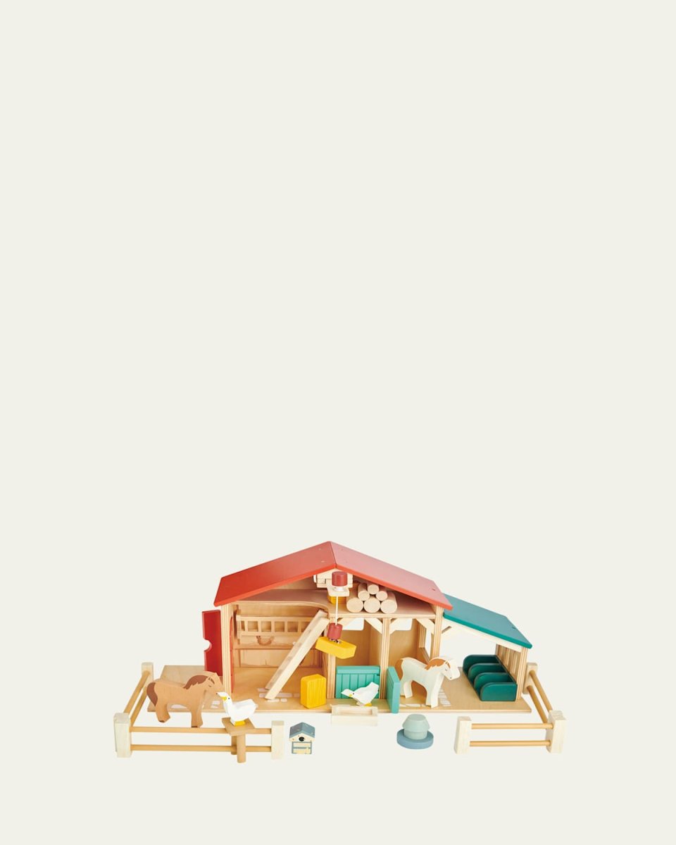 Kid's Tender Leaf Wooden Toy Farm Set
