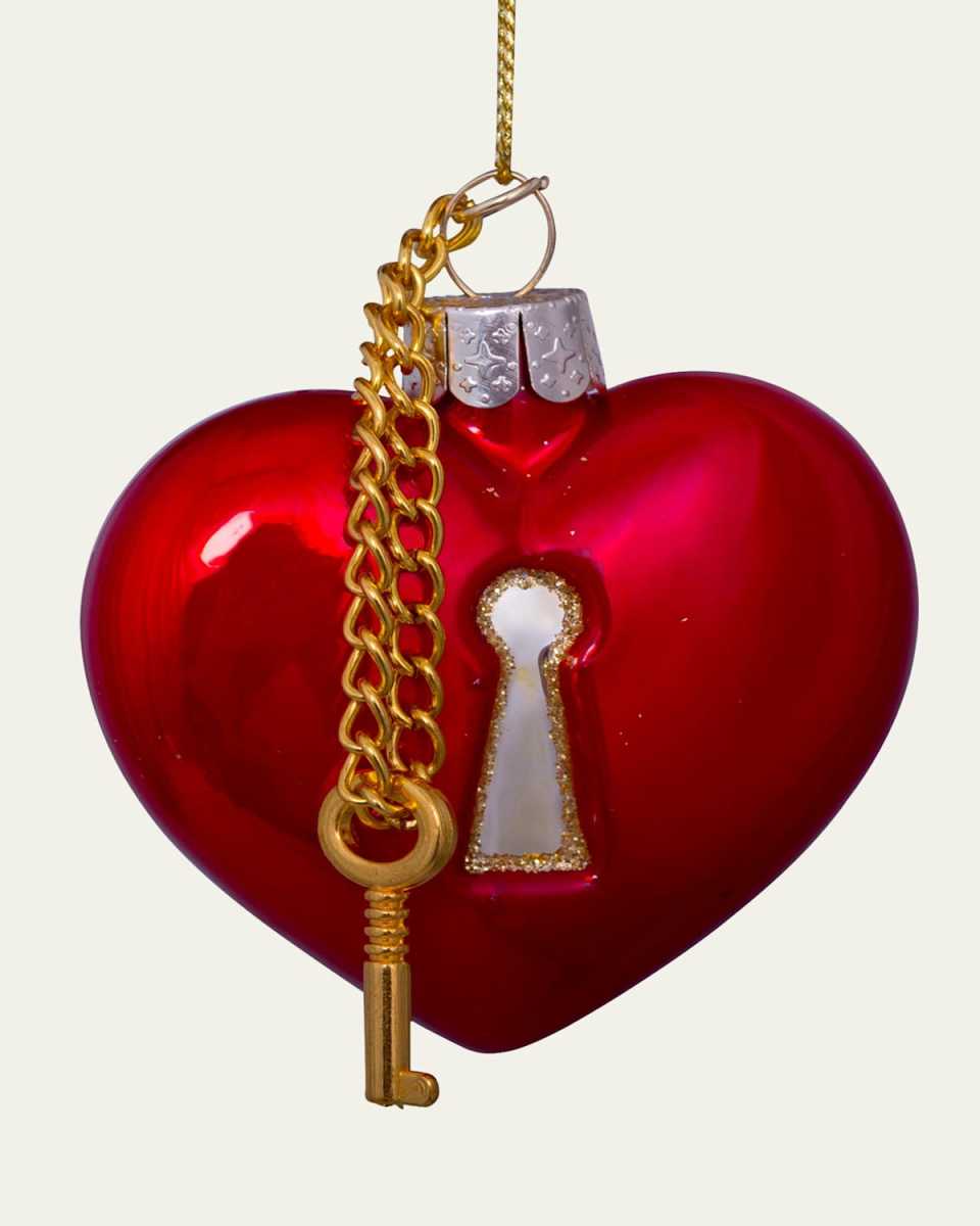 Heart with Key Lock Christmas Ornament