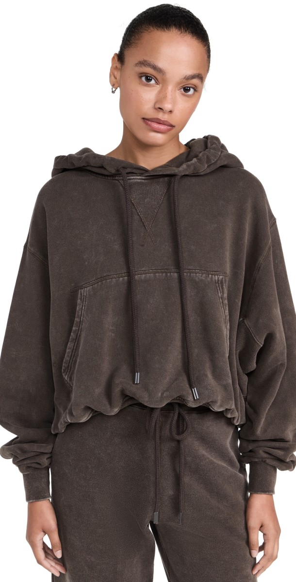 R13 Balloon Popover Hoodie Brown