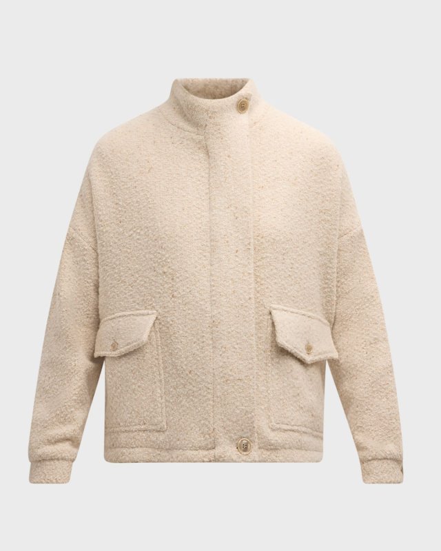 Cashmere-Blend Tweed Shirt Jacket