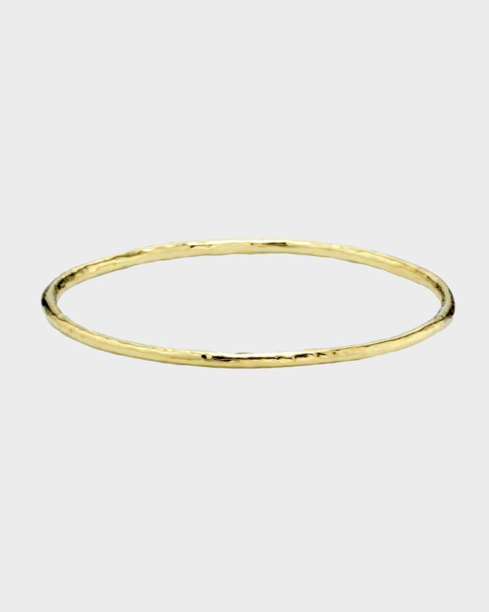 Small Hammered Bangle in 18K Gol