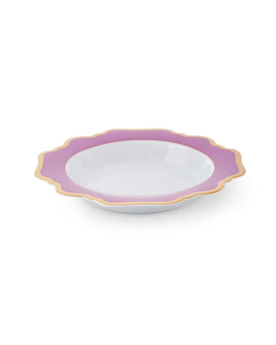 Purple Rimmed Soup Bowl
