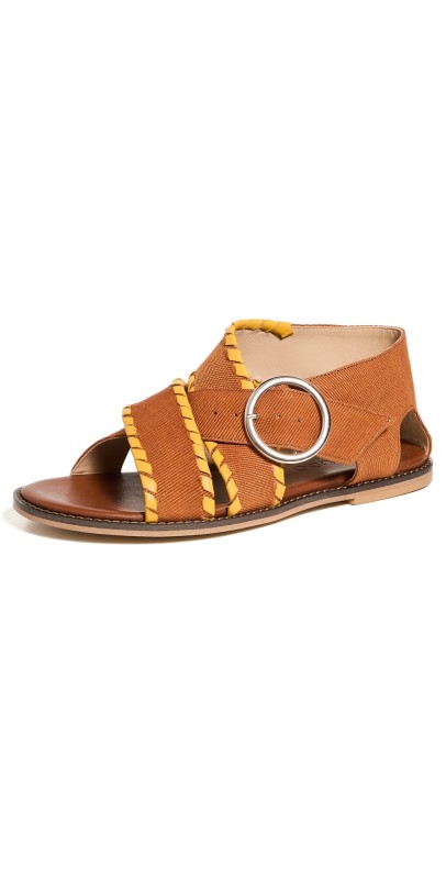 Shekudo Kerou Sandals Burnt Orange/Yellow