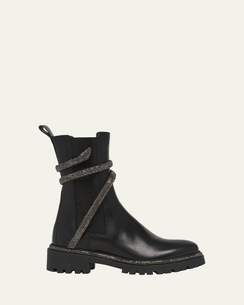 Shimmery Snake Chelsea Booties