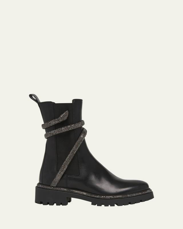 Shimmery Snake Chelsea Booties