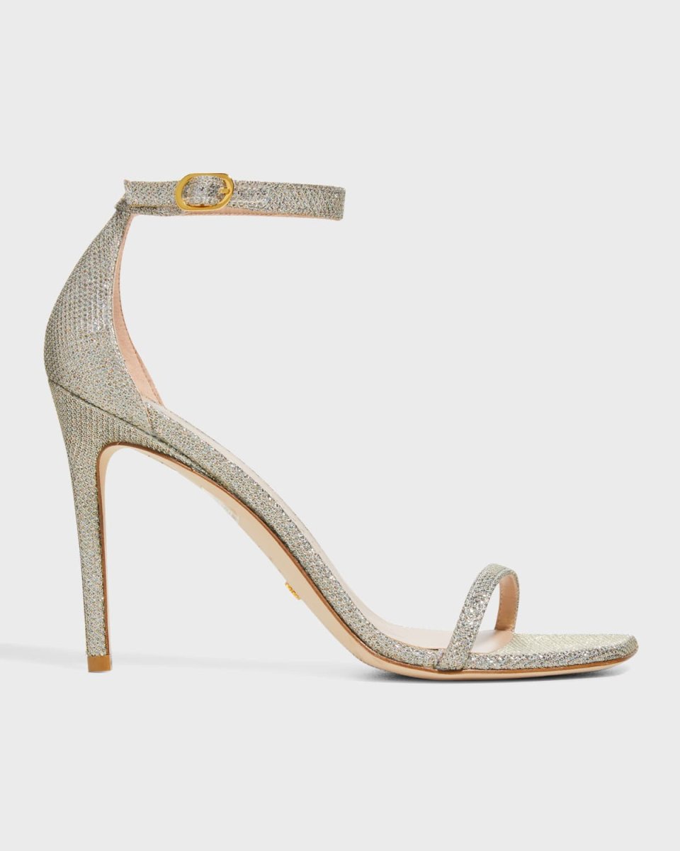 Nudistcurve Shimmery Ankle-Strap Sandals