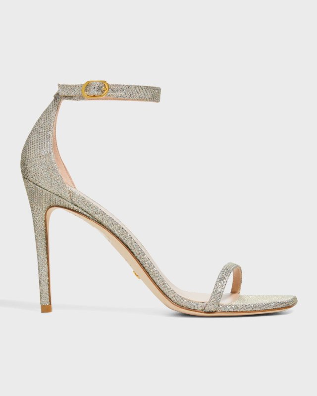 Nudistcurve Shimmery Ankle-Strap Sandals
