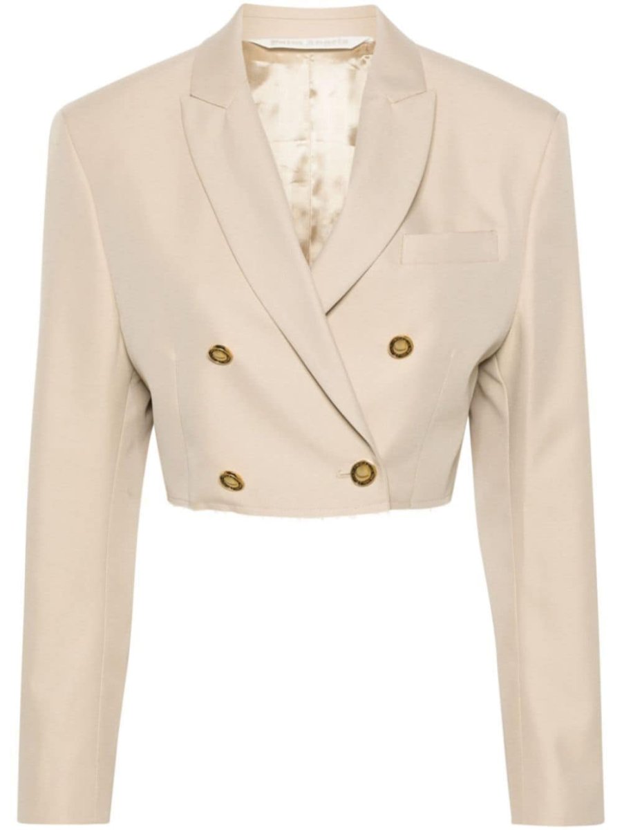 double-breasted cropped blazer