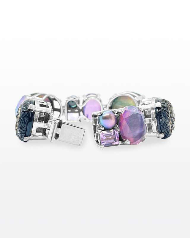Tahitian Mother-of-Pearl, Amethyst and Quartz Bracelet