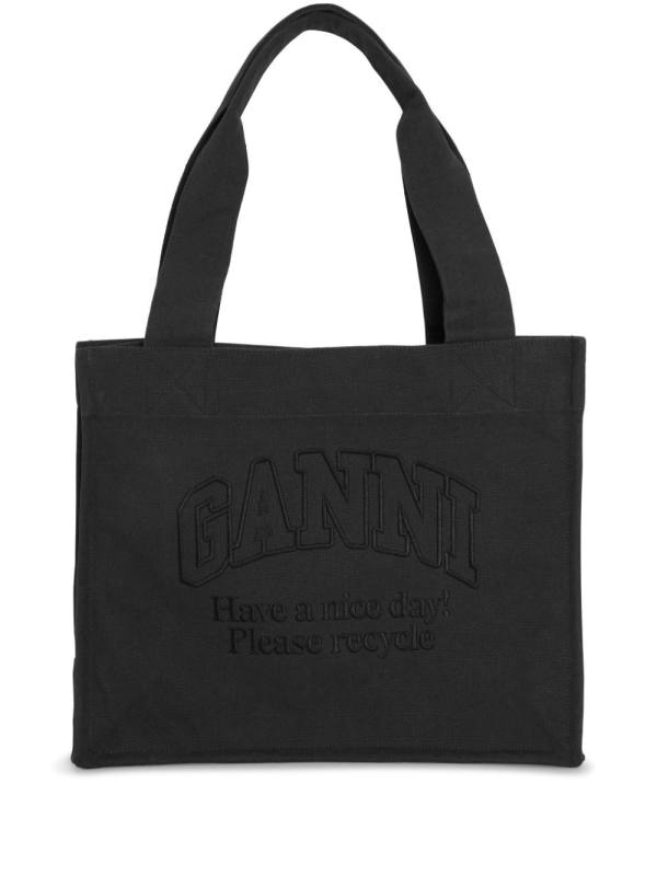 logo-embroidered tote bag
