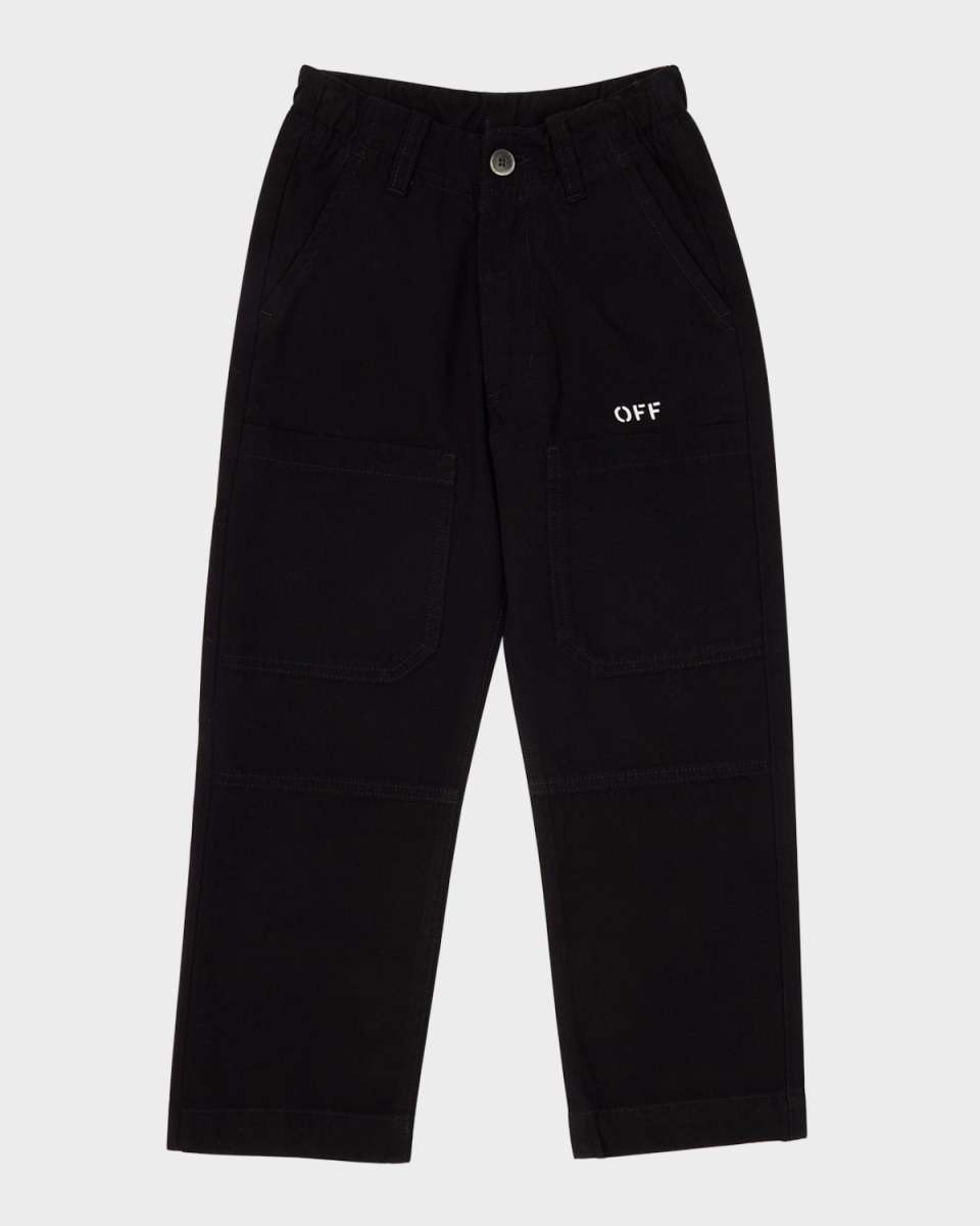 Boy's Logo Stamped Denim Pants, Size