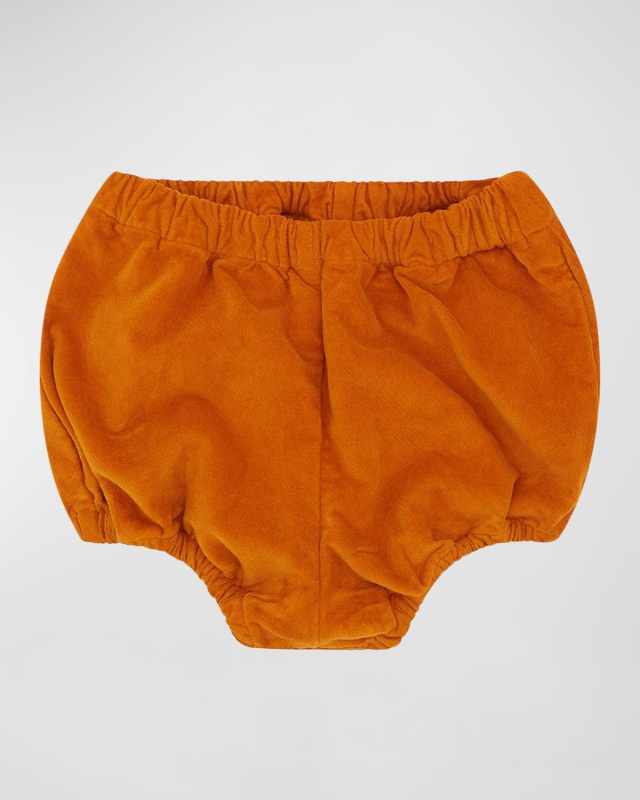 Kid's Organic Cotton Velvet Bloomers, Size 6M-3