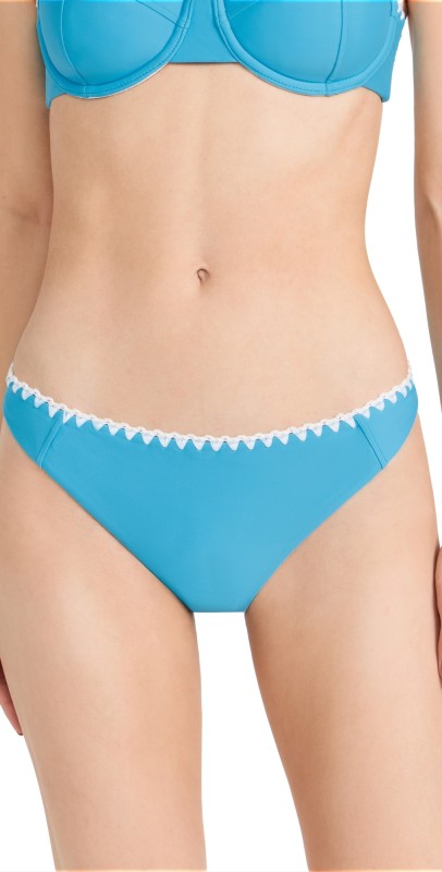 Ramy Brook Iliana Bikini Bottoms Poolside W White Crochet Trim