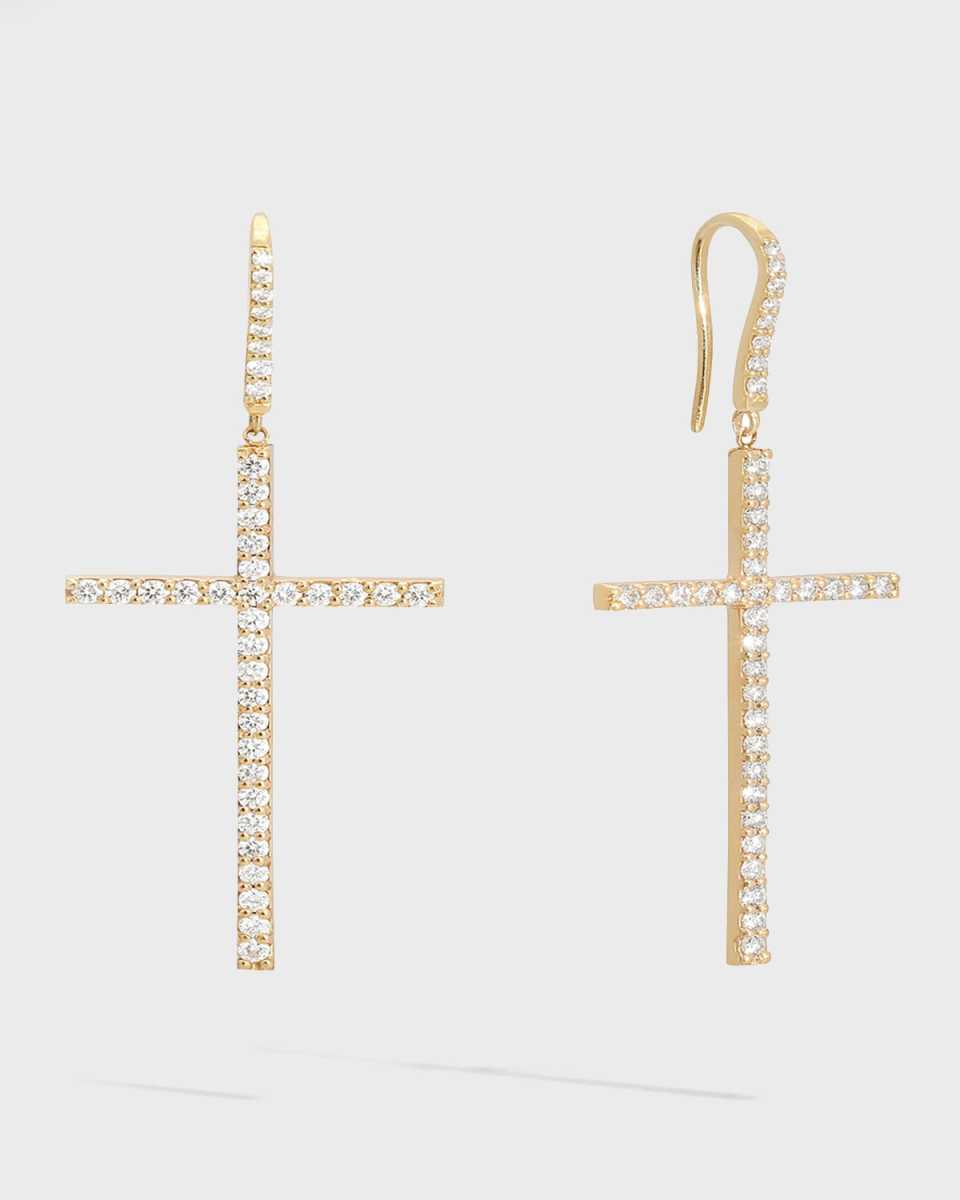 Flawless Diamond Linear Cross Earrings