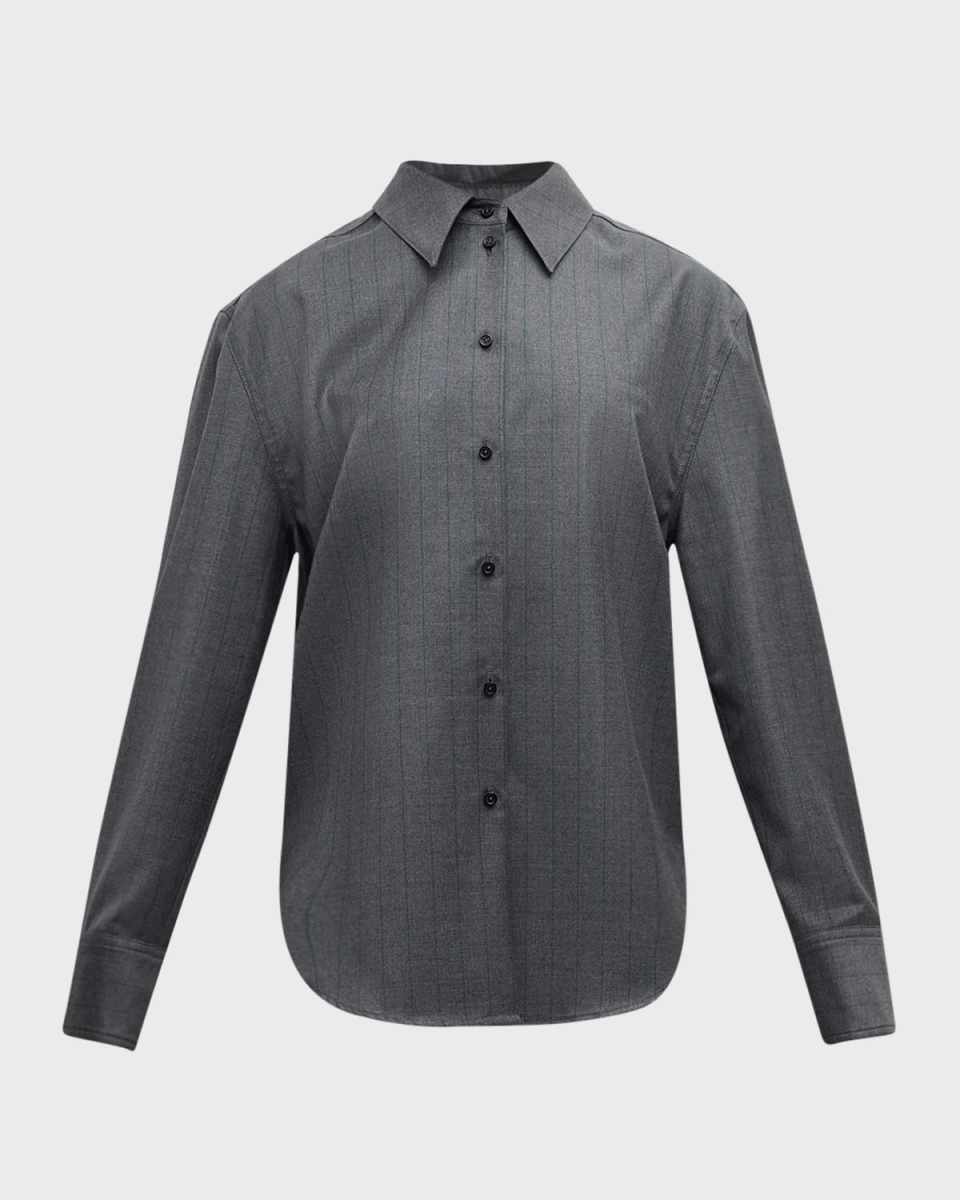 Gisele Pinstripe Button-Down Shirt