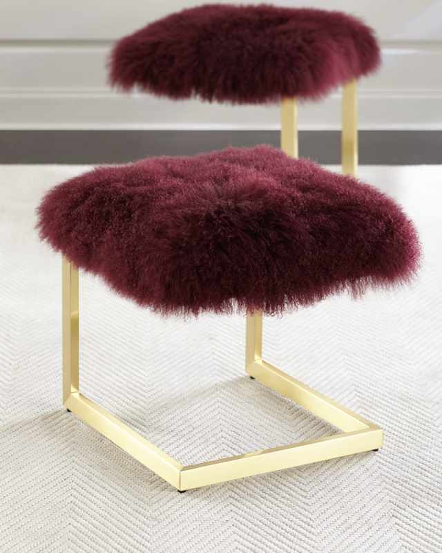 Hildy Tibetan Lamb Ottoman
