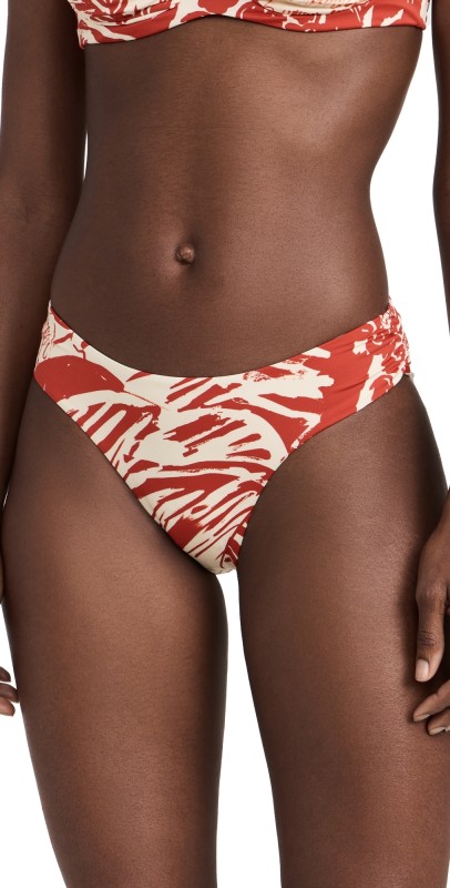Onia Rosa Bikini Bottoms Poinciana/Cream
