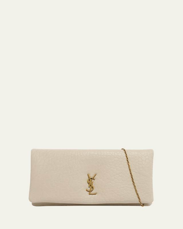 Calypso Small YSL Pouch Clutch Bag in Calfskin Leather