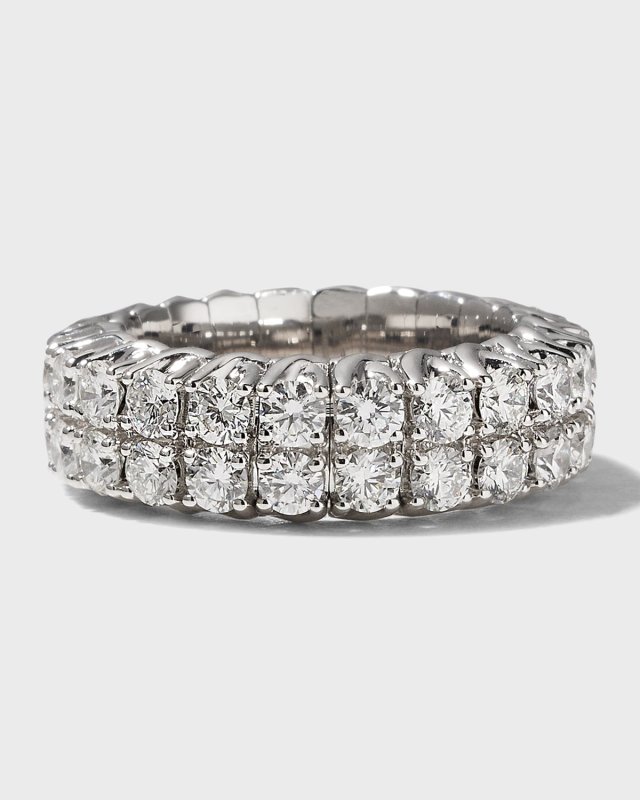 Xpandable 18k White Gold Round-Cut Diamond Ring, Size 6.75 - 9.5