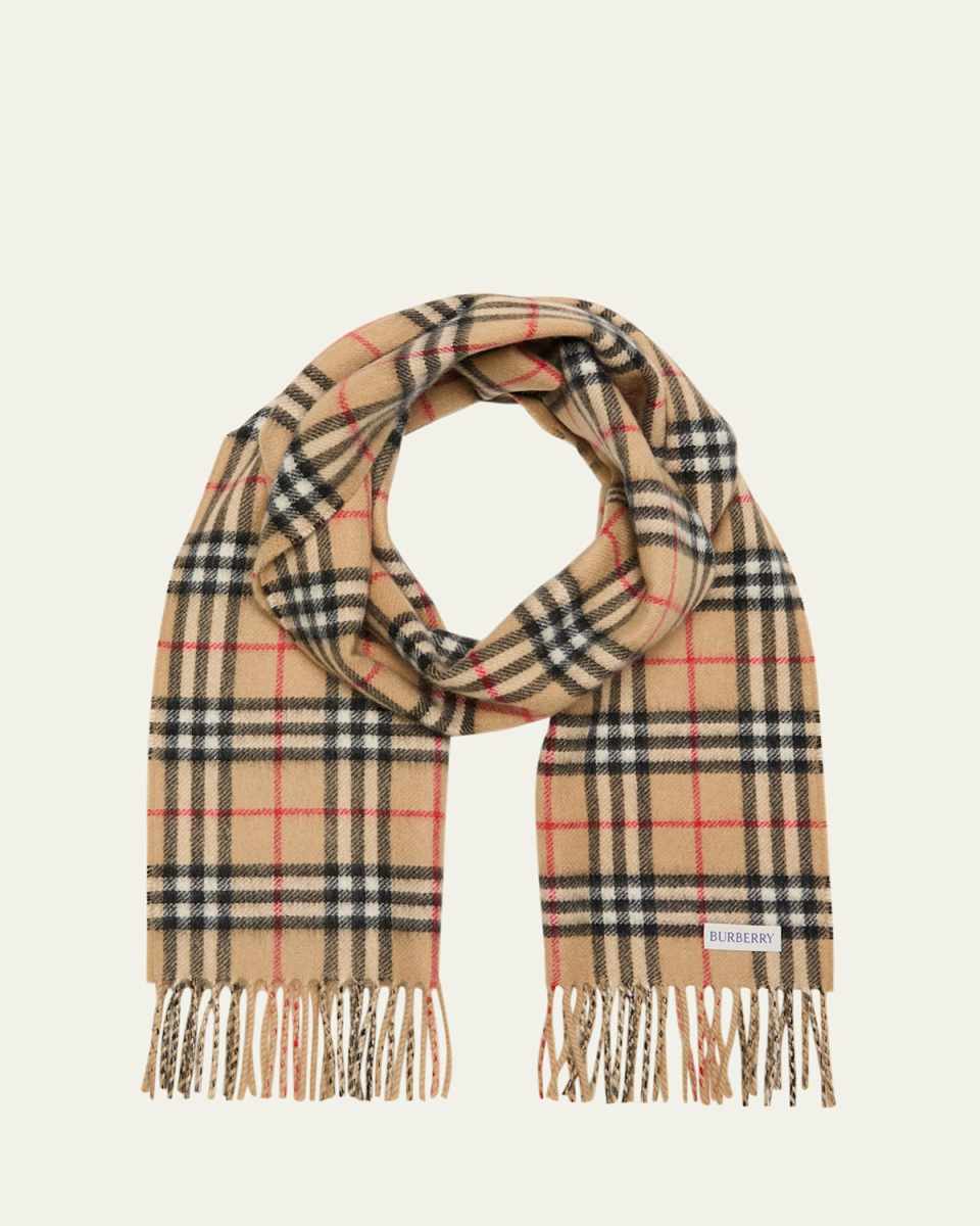 Men's Cashmere Vintage Check Rectangle Scarf